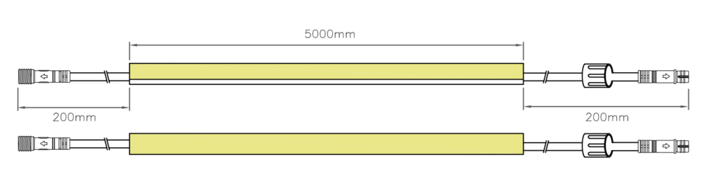 Led neonflex 10x10mm size diagram