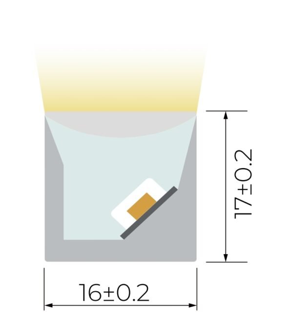 16x17mm 3D Bending IP67 LED NEONFLEX cross section