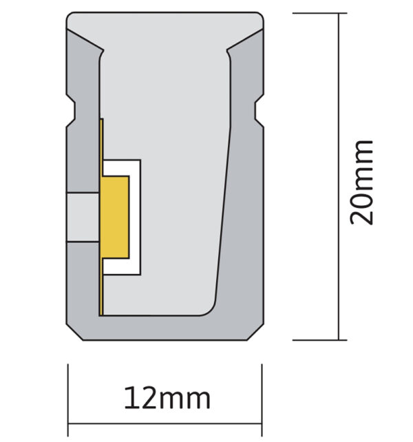 Hanky AC12V 12x20mm IP67 Led Neon Flex Cross section