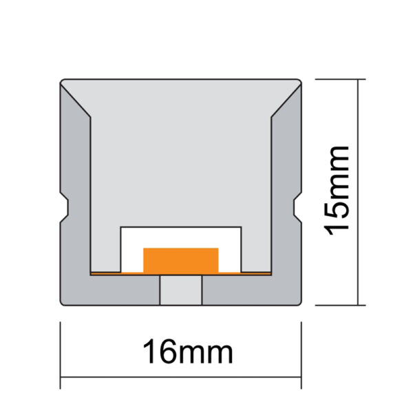 Hanky IP67 AC12V 16x15mm Led Neon Flex